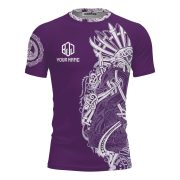 Viking Norse Mjolnirs Might Purple Belt Custom BJJ Rash Guard for Men - Image 3