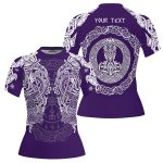 Viking Norse Mjolnirs Might Purple Belt Custom BJJ Rash Guard for Women