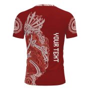Viking Norse Mjolnirs Might Red Belt Custom BJJ Rash Guard for Men - Image 4