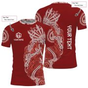 Viking Norse Mjolnirs Might Red Belt Custom BJJ Rash Guard for Men - Image 5