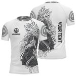 Viking Norse Mjolnirs Might White Belt Custom BJJ Rash Guard for Men
