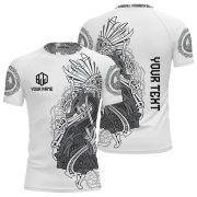 Viking Norse Mjolnirs Might White Belt Custom BJJ Rash Guard for Men