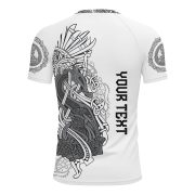 Viking Norse Mjolnirs Might White Belt Custom BJJ Rash Guard for Men - Image 4