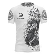 Viking Norse Mjolnirs Might White Belt Custom BJJ Rash Guard for Men - Image 3