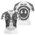 Viking Norse Mjolnirs Might White Belt Custom BJJ Rash Guard for Women