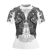 Viking Norse Mjolnirs Might White Belt Custom BJJ Rash Guard for Women - Image 3