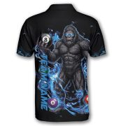 Bigfoot Blue Fire 8 Ball Billiard Sasquatch Custom Pool Shirt - Image 4