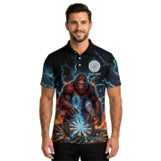 Bigfoot Blue Fire Dartboards Sasquatch Custom Darts Shirt - Image 2