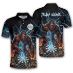 Bigfoot Blue Fire Dartboards Sasquatch Custom Darts Shirt