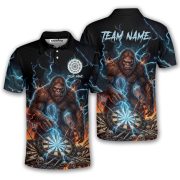 Bigfoot Blue Fire Dartboards Sasquatch Custom Darts Shirt