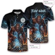 Bigfoot Blue Fire Dartboards Sasquatch Custom Darts Shirt - Image 5