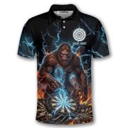 Bigfoot Blue Fire Dartboards Sasquatch Custom Darts Shirt - Image 3