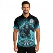 Bigfoot Ghostly Blue Fire Flame Sasquatch Custom Darts Shirt - Image 2