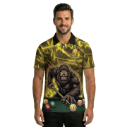 Bigfoot Green Fire 8 Ball Billiard Skull Pattern Custom Pool Shirt - Image 2