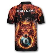 Fierce Wolf Blue 8 Ball Billiard Custom Pool Shirt - Image 4