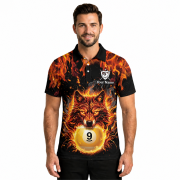 Fierce Wolf Yellow 9 Ball Billiard Custom Pool Shirt - Image 2