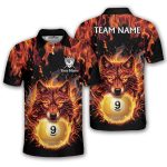 Fierce Wolf Yellow 9 Ball Billiard Custom Pool Shirt