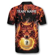 Fierce Wolf Yellow 9 Ball Billiard Custom Pool Shirt - Image 4