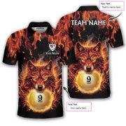 Fierce Wolf Yellow 9 Ball Billiard Custom Pool Shirt - Image 5