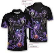 Grim Reaper Purple Black 8 Ball Billiard Custom Pool Shirt - Image 5
