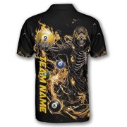 Grim Reaper Skeleton Yellow 9 Ball Billiard Custom Pool Shirt - Image 4