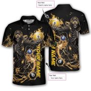 Grim Reaper Skeleton Yellow 9 Ball Billiard Custom Pool Shirt - Image 5
