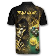 Grim Reaper Yellow Flame 9 Ball Billiard Custom Pool Shirt - Image 4