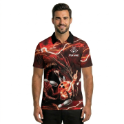 Red Fire Dragon Flaming Bowling Ball Lightning Art Custom Bowling Shirt - Image 2