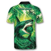 Shark-Green-Lightning-Storm-Custom Bowling Shirt - Image 4
