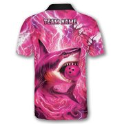 Shark Pink Lightning Storm Custom Bowling Shirt - Image 4