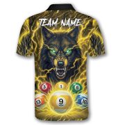 Yellow Wolf Lightnings 9 Ball Billiard Custom Pool Shirt - Image 4