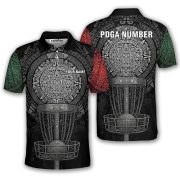 Aztec Calendar Disc Basket Red Green Custom Disc Golf Shirt