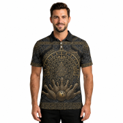 Aztec Tribal Headman Skull Bowling Strike Custom Bowling Shirt - Image 2