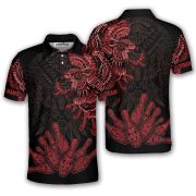 Aztec Tribal Hunting Eagle Red Black Custom Bowling Shirt