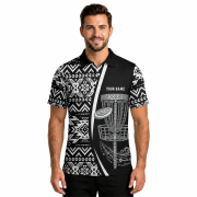 Aztec Tribal Pattern Flaming Disc Basket Custom Disc Golf Shirt - Image 2