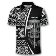 Aztec Tribal Pattern Flaming Disc Basket Custom Disc Golf Shirt - Image 3