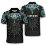 Aztec Tribal Sun Symbol Custom Bowling Shirt