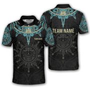 Aztec Tribal Sun Symbol Custom Bowling Shirt