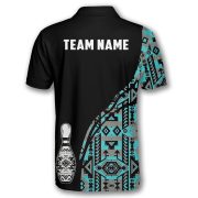 Blue Tribe Design Native American Custom Bowling Shirt - Image 4