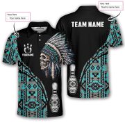 Blue Tribe Design Native American Custom Bowling Shirt - Image 5