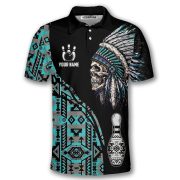 Blue Tribe Design Native American Custom Bowling Shirt - Image 3