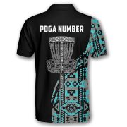 Blue Tribe Design Skull Native American Custom Disc Golf Shirt - Image 4
