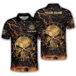 Gold Punisher Skull Dartboard Lightnings Custom Darts Shirt