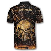 Gold Punisher Skull Dartboard Lightnings Custom Darts Shirt - Image 4