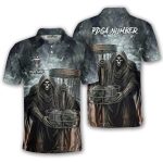 Gothic Grim Reaper Gray Dark Custom Disc Golf Shirt