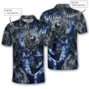 Gothic Skull Crown 8 Ball Billiard Custom Pool Shirt - Image 5