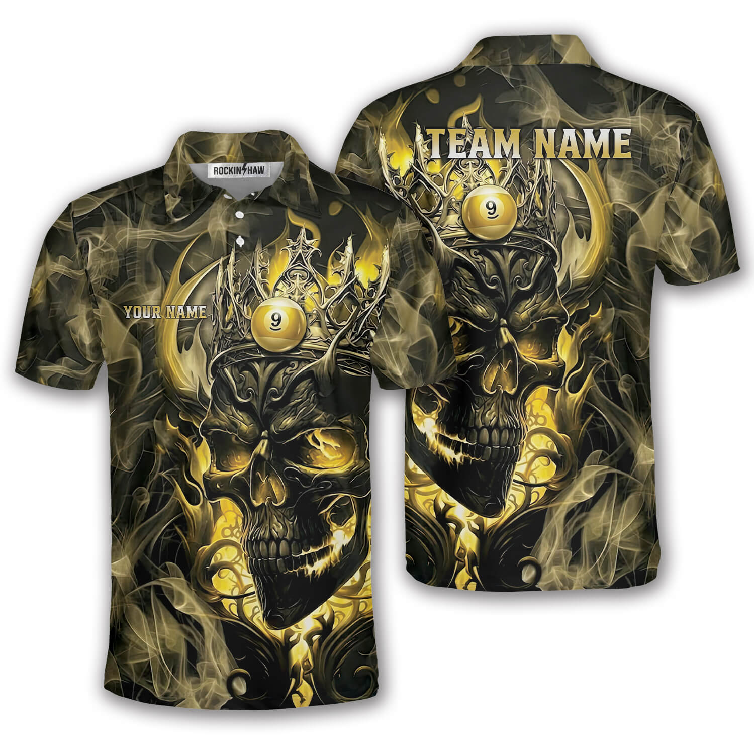 Gothic Skull Crown 9 Ball Billiard Custom Pool Shirt #359PRM20260504 Mockup FB Gothic Skull Crown 9 Ball Billiard Custom Pool Shirt - Image 1