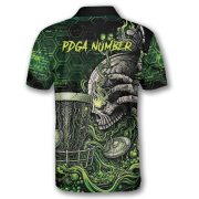 Green Toxic Skull Disc Basket Custom Disc Golf Shirt - Image 4