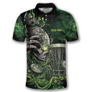Green Toxic Skull Disc Basket Custom Disc Golf Shirt - Image 3