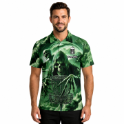 Grim Reaper Skeletons Green Smoke Custom Disc Golf Shirt - Image 2